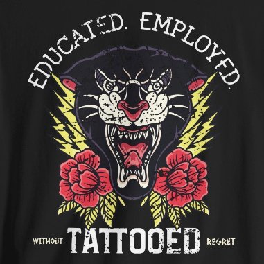 T-Shirt - Educated Employed Tattooed without Regret T-shirt | Bella + Canvas Unisex T-shirt from Crypto Zoo Tees