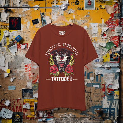 T-Shirt - Educated Employed Tattooed without Regret T-shirt | Bella + Canvas Unisex T-shirt from Crypto Zoo Tees