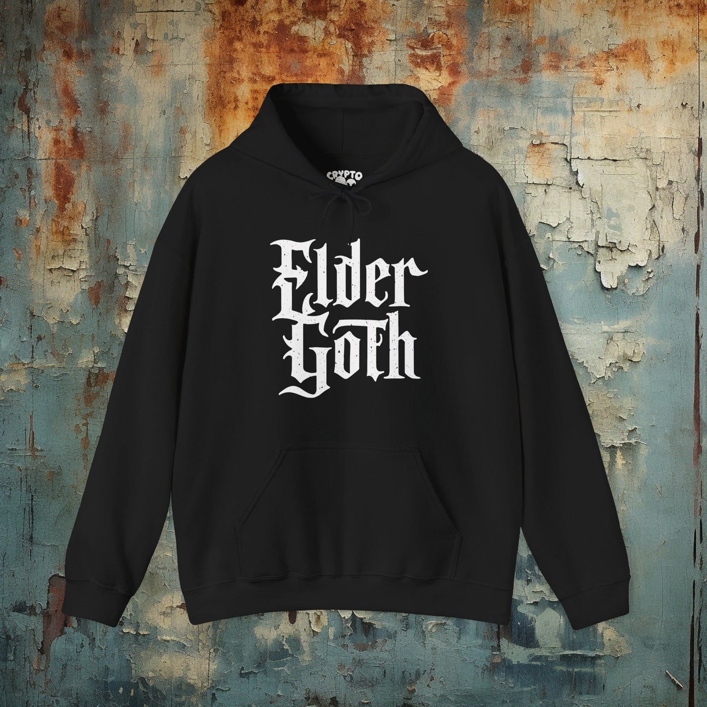 Hoodie - Elder Goth | People | Tattoo Culture | Hoodie | Hooded Sweatshirt from Crypto Zoo Tees