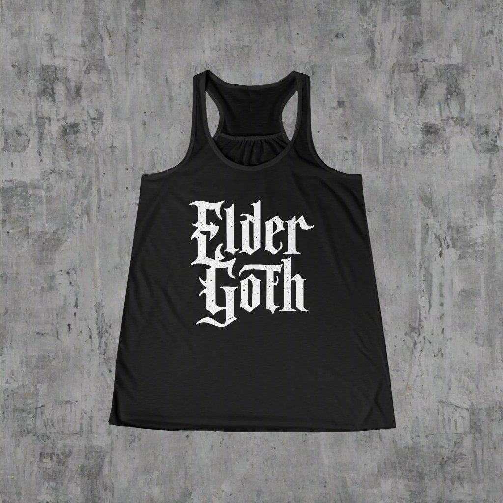 Tank Top - Elder Goth | People | Tattoo Culture | Ladies Racerback Tank Top from Crypto Zoo Tees