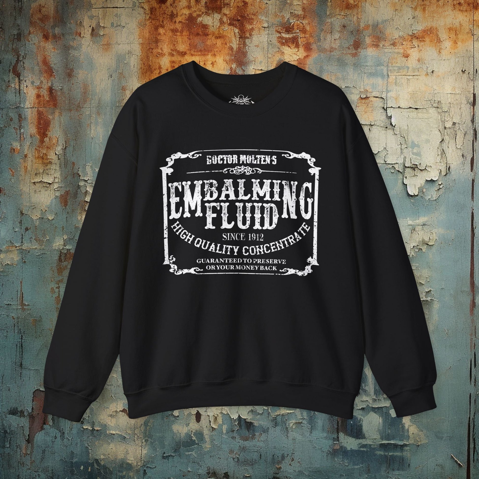 Sweatshirt - Embalming Fluid Sweatshirt | Sweatshirt | Horror, Halloween | Goth/Gothic, Punk from Crypto Zoo Tees