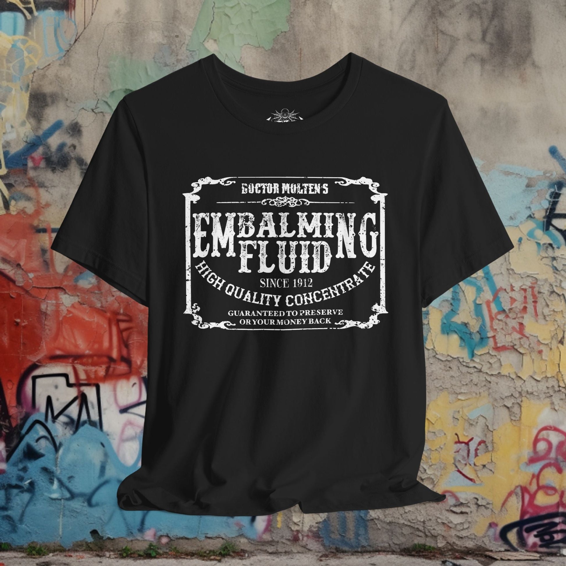 T-Shirt - Embalming Fluid Unisex T-shirt | Unisex T-shirt | Horror, Halloween | Goth/Gothic, Punk from Crypto Zoo Tees