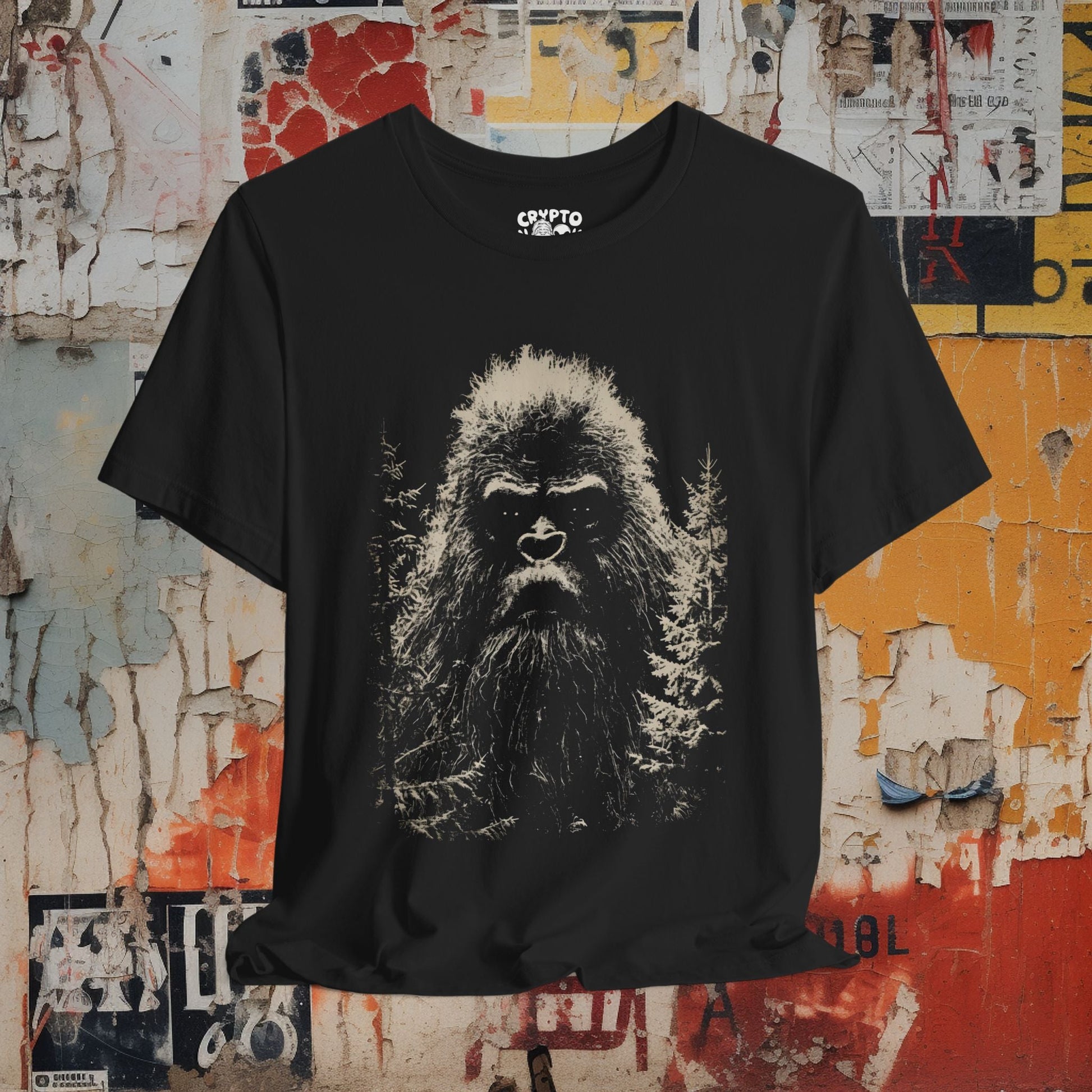 T-Shirt - Enigmatic and Wild Bigfoot Tee - Mysterious Cryptid T-Shirt, Retro Bigfoot Graphic Tee, Unisex Adventure Shirt, Unique Gift for Bigfoot Fans from Crypto Zoo Tees