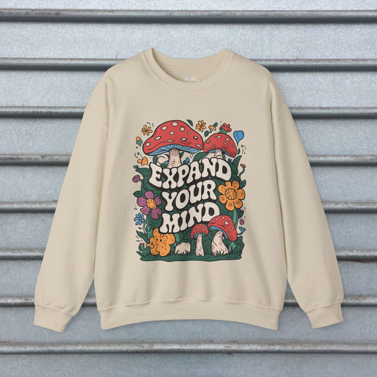 Sweatshirt - expand your mind mushroom sweatshirt from Crypto Zoo Tees