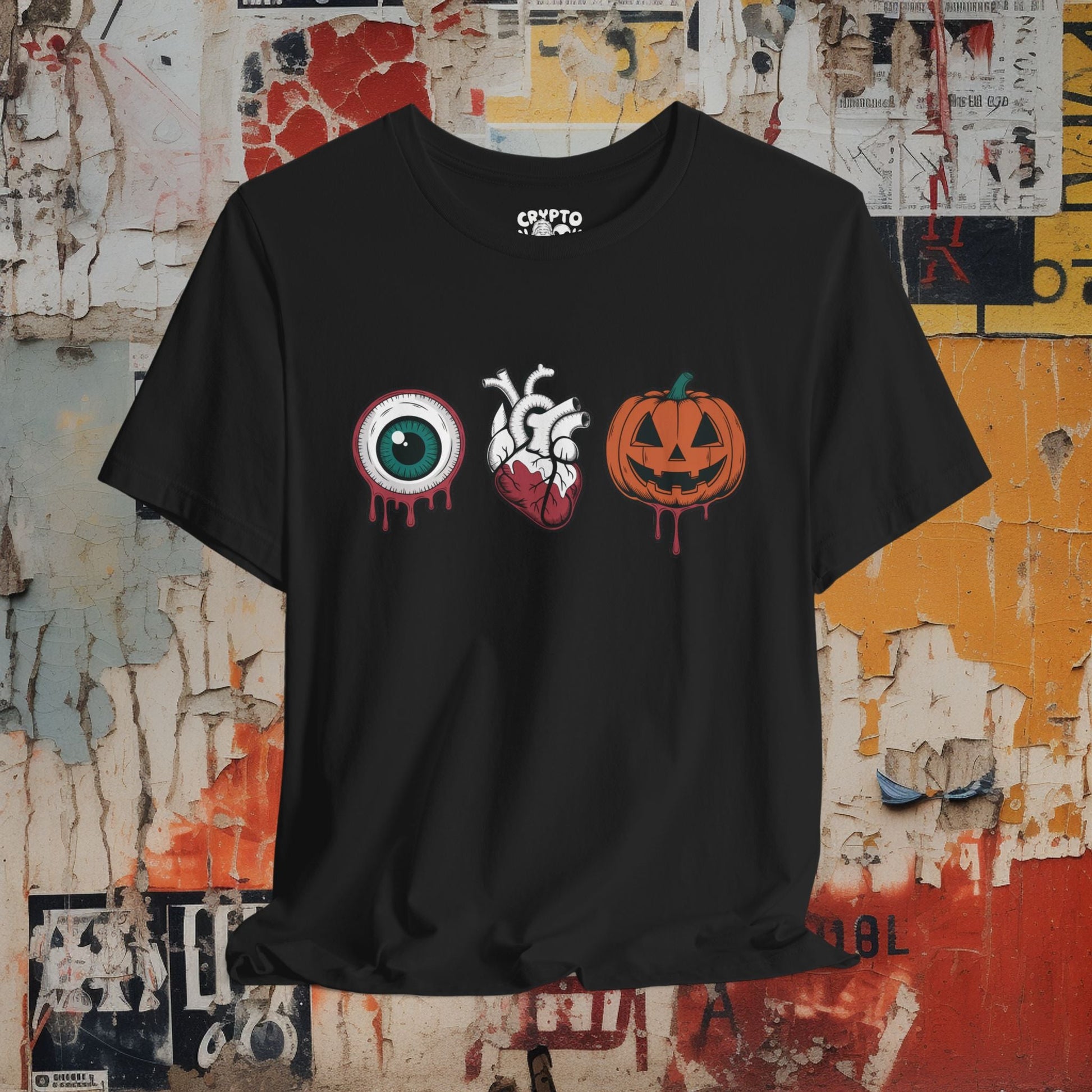 T-Shirt - Eye Heart Jack - o - lantern | I Love Halloween | Bella + Canvas Unisex T-shirt from Crypto Zoo Tees