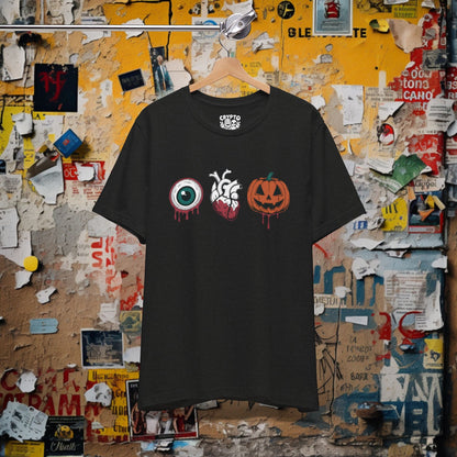 T-Shirt - Eye Heart Jack - o - lantern | I Love Halloween | Bella + Canvas Unisex T-shirt from Crypto Zoo Tees