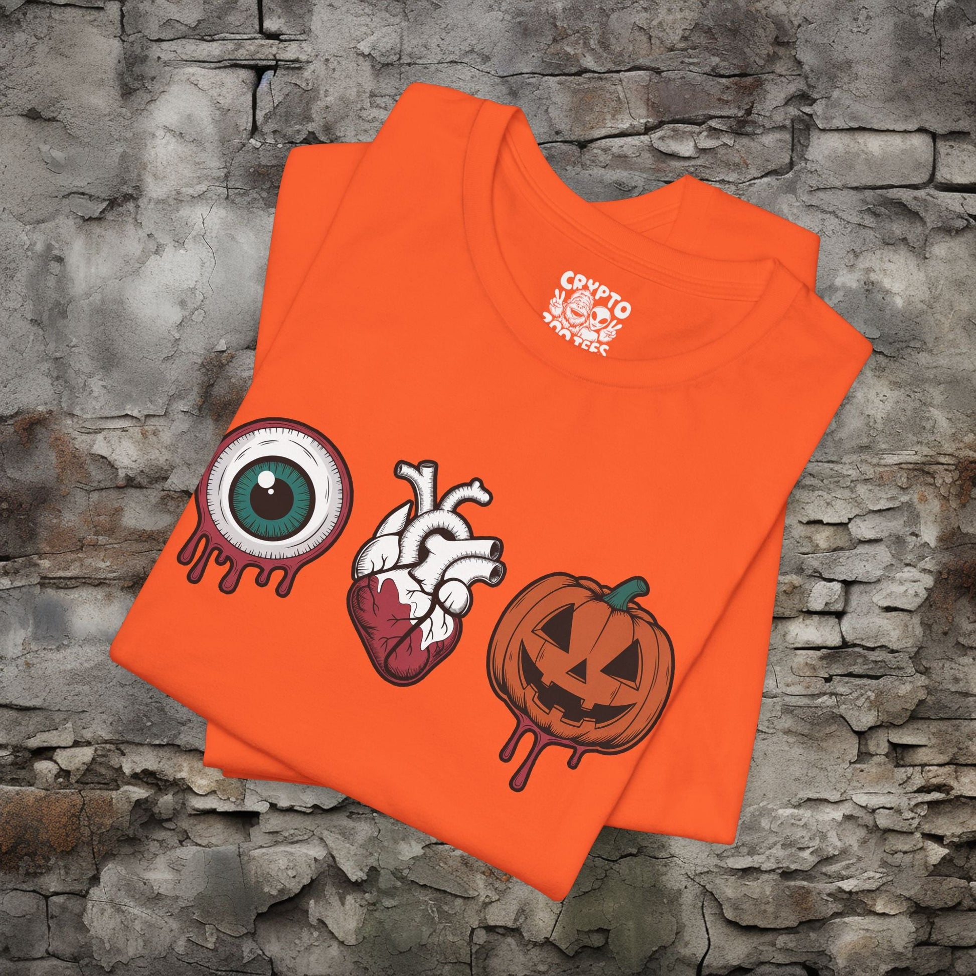 T-Shirt - Eye Heart Jack - o - lantern | I Love Halloween | Bella + Canvas Unisex T-shirt from Crypto Zoo Tees