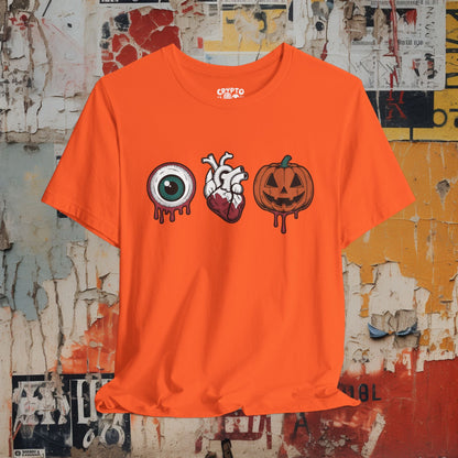 T-Shirt - Eye Heart Jack - o - lantern | I Love Halloween | Bella + Canvas Unisex T-shirt from Crypto Zoo Tees