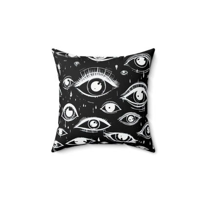 Home Decor - Eyes All Over Square Throw Pillow - 2 Sided, Psychedelic Vision - Surrealist Style from Crypto Zoo Tees