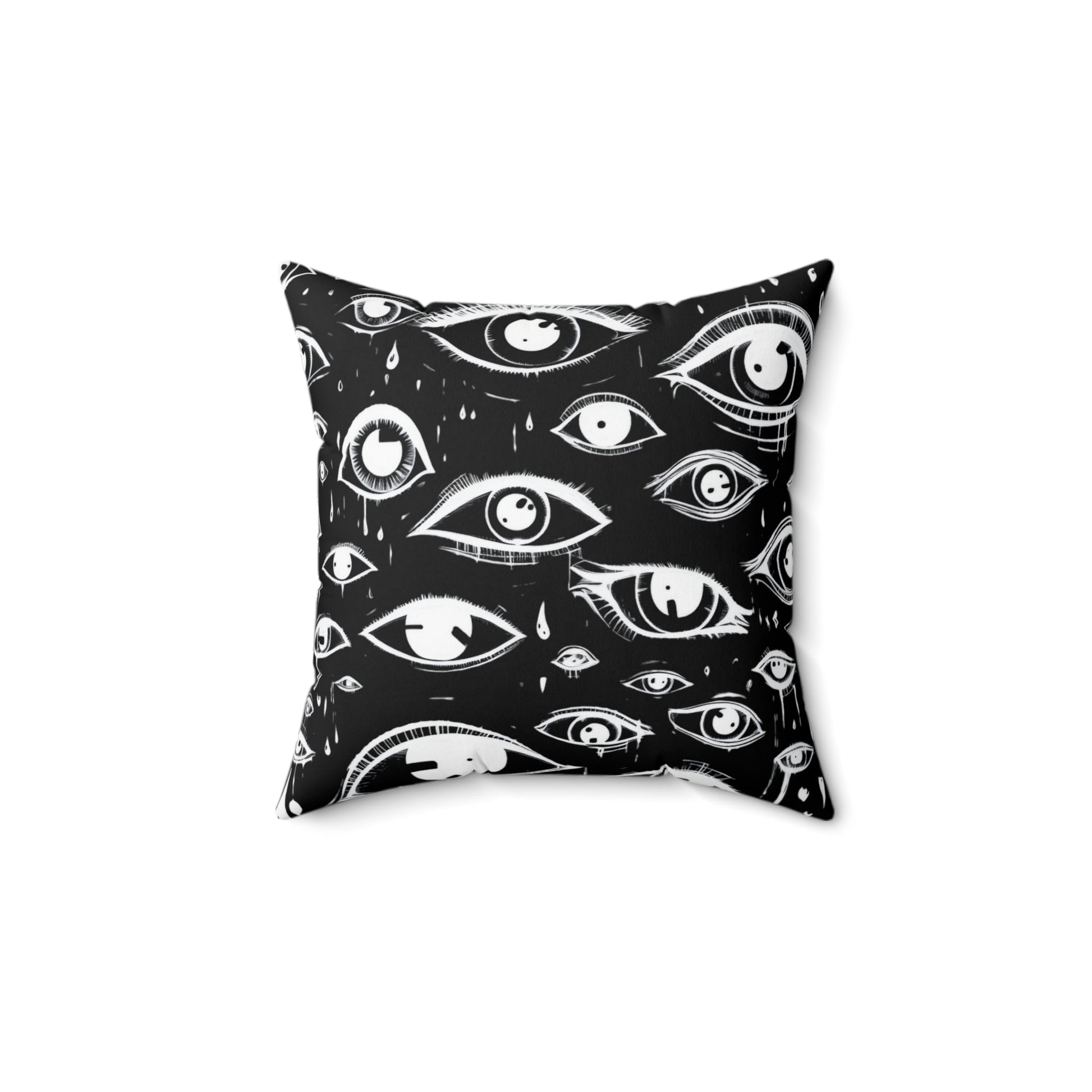 Home Decor - Eyes All Over Square Throw Pillow - 2 Sided, Psychedelic Vision - Surrealist Style from Crypto Zoo Tees