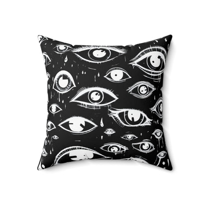 Home Decor - Eyes All Over Square Throw Pillow - 2 Sided, Psychedelic Vision - Surrealist Style from Crypto Zoo Tees