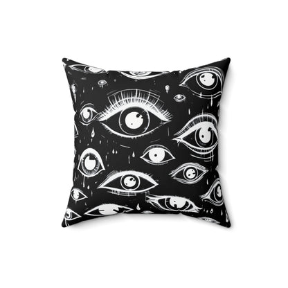 Home Decor - Eyes All Over Square Throw Pillow - 2 Sided, Psychedelic Vision - Surrealist Style from Crypto Zoo Tees