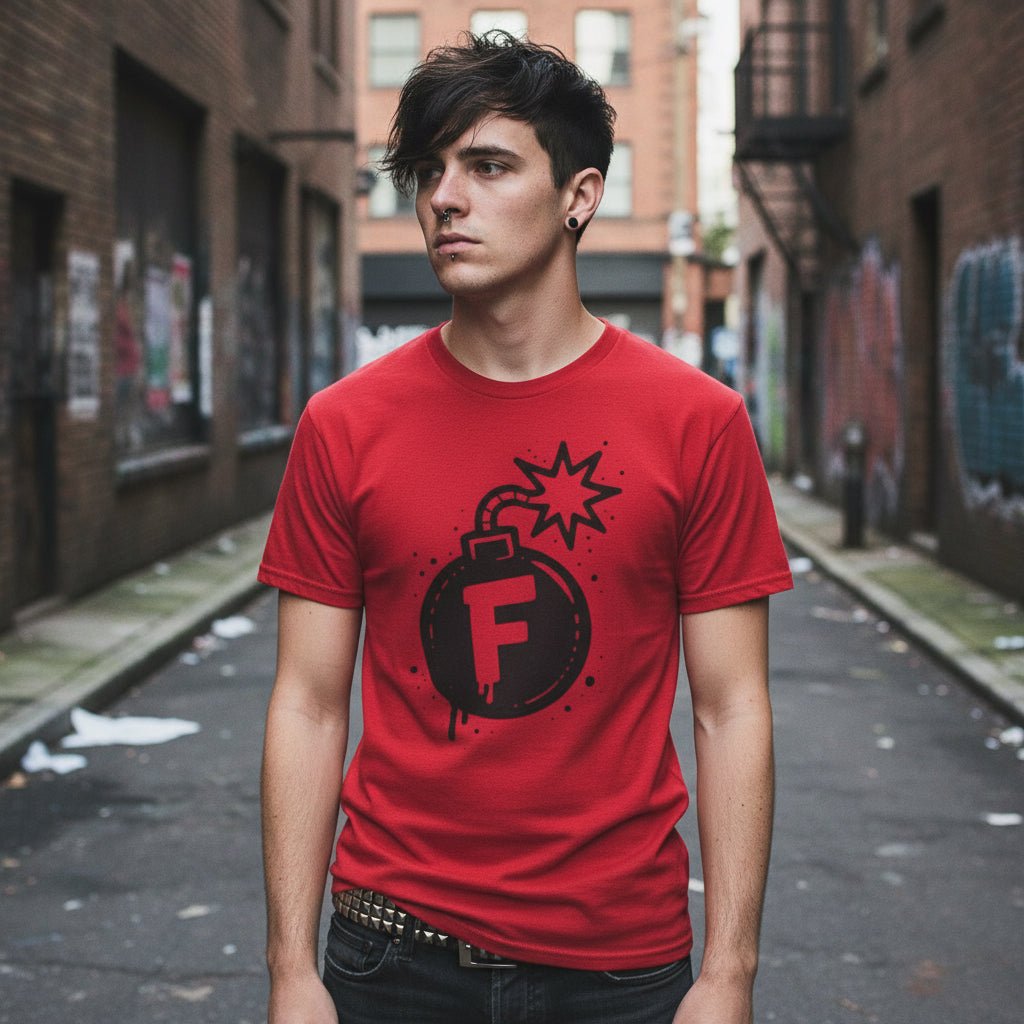 T-Shirt - F Bomb Shirt | Unisex Heavy Cotton - Gildan 5000 | Funny, Retro & Vintage | Punk from Crypto Zoo Tees