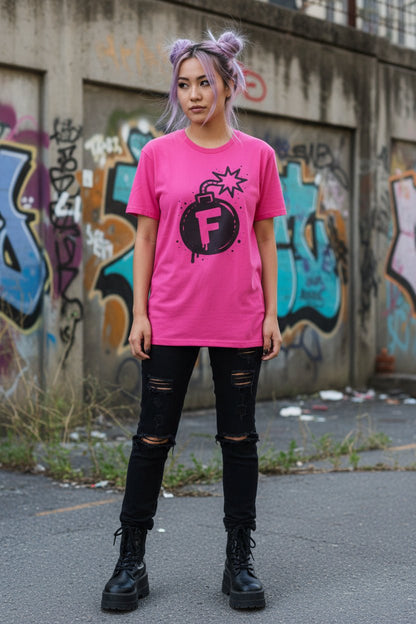 T-Shirt - F Bomb Shirt | Unisex Heavy Cotton - Gildan 5000 | Funny, Retro & Vintage | Punk from Crypto Zoo Tees