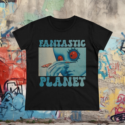 T-Shirt - Fantastic Planet Ladies Tee | La Planate Sauvage T-shirt | Women's T-Shirt | Cotton Tee from Crypto Zoo Tees