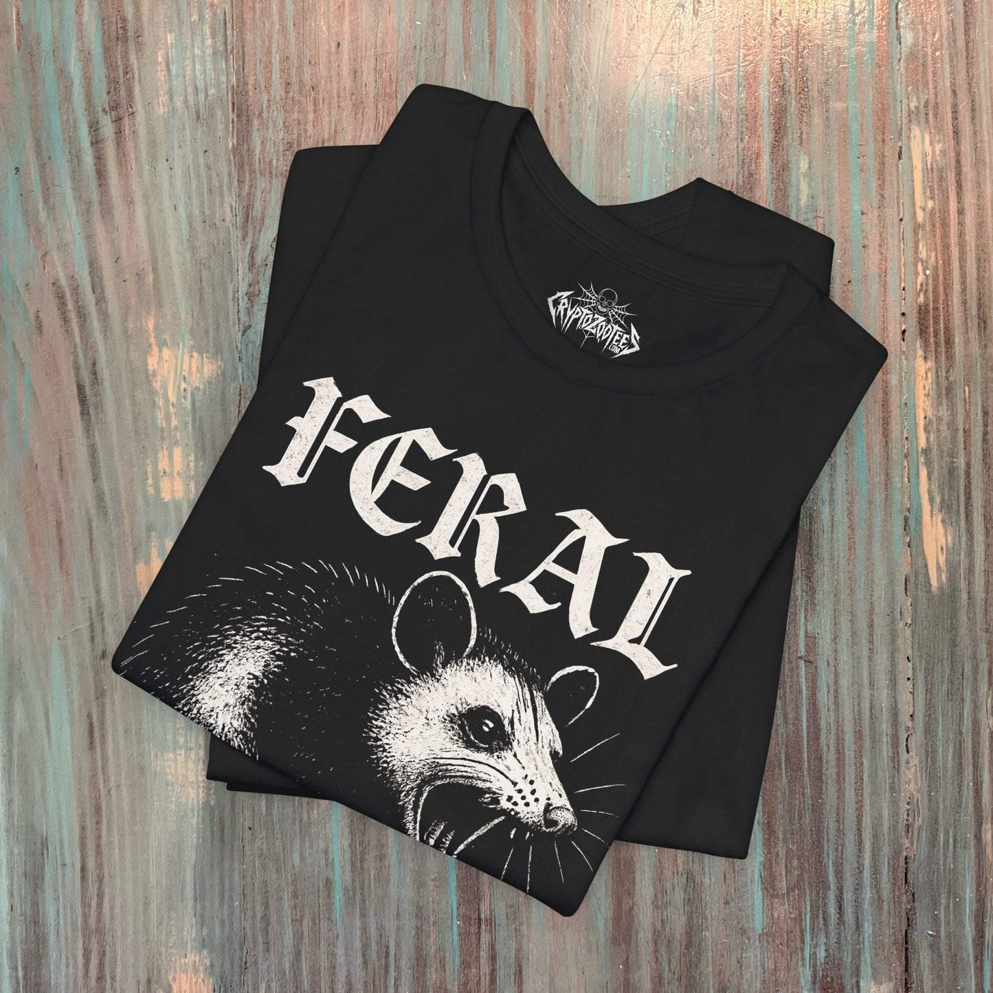  - FERAL Opossum Shirt | Animals, Funny | Kids Tee from Crypto Zoo Tees