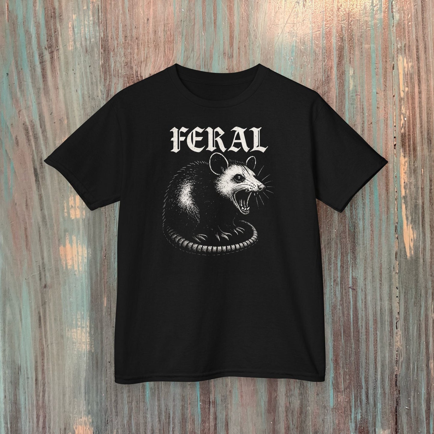  - FERAL Opossum Shirt | Animals, Funny | Kids Tee from Crypto Zoo Tees