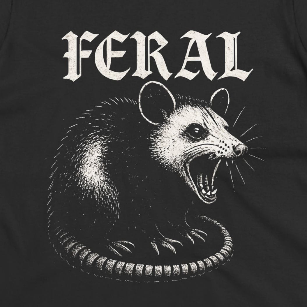  - FERAL Opossum Shirt | Animals, Funny | Kids Tee from Crypto Zoo Tees