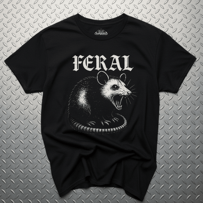  - Feral Possum Shirt | Unisex Heavy Cotton - Gildan 5000 | Animals, Funny | Punk from Crypto Zoo Tees