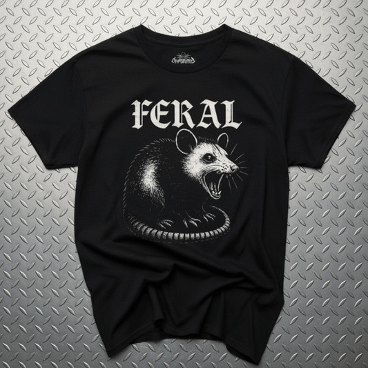  - Feral Possum Shirt | Unisex Heavy Cotton - Gildan 5000 | Animals, Funny | Punk from Crypto Zoo Tees