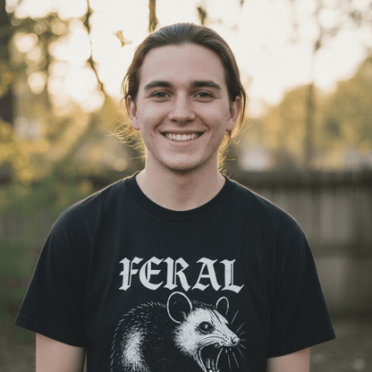  - Feral Possum Shirt | Unisex Heavy Cotton - Gildan 5000 | Animals, Funny | Punk from Crypto Zoo Tees