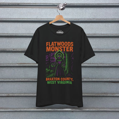 T-Shirt - Flatwoods Monster West Virginia | Cryptids, Alien & UFO | | Unisex T-shirt | Long Sleeve Tee | Ladies Shirt | Crewneck Sweatshirt | Hoodie from Crypto Zoo Tees