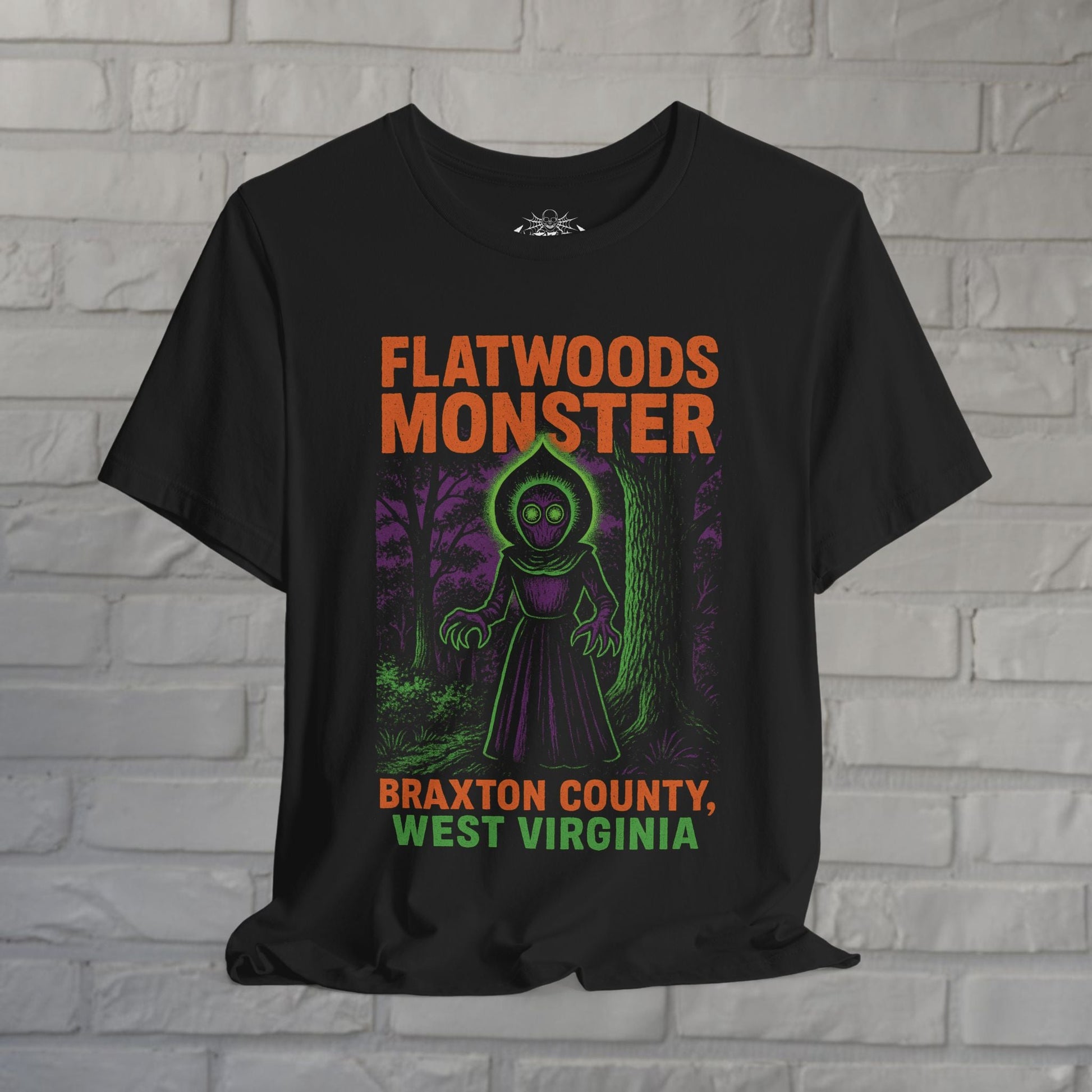 T-Shirt - Flatwoods Monster West Virginia | Cryptids, Alien & UFO | | Unisex T-shirt | Long Sleeve Tee | Ladies Shirt | Crewneck Sweatshirt | Hoodie from Crypto Zoo Tees