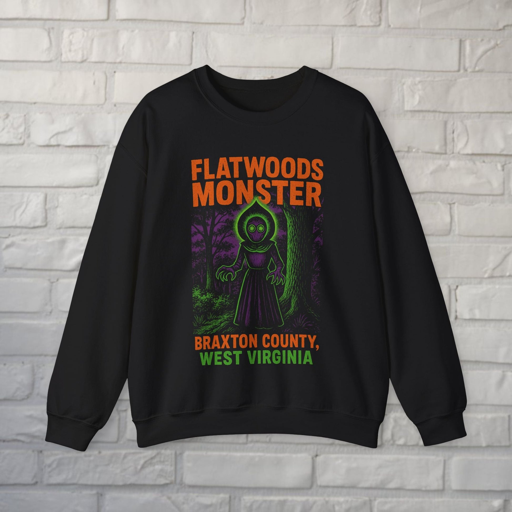 T-Shirt - Flatwoods Monster West Virginia | Cryptids, Alien & UFO | | Unisex T-shirt | Long Sleeve Tee | Ladies Shirt | Crewneck Sweatshirt | Hoodie from Crypto Zoo Tees
