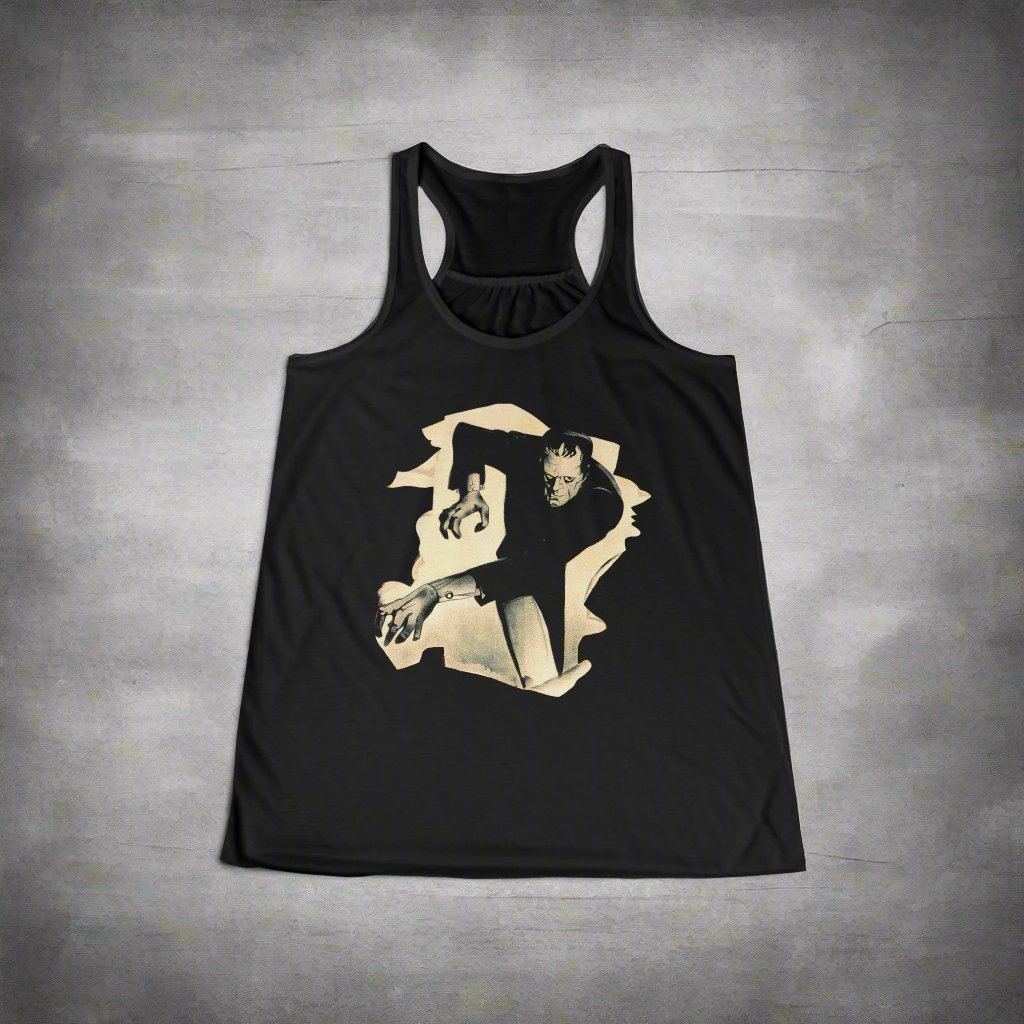 Tank Top - Frankenstein Breaking Through | Ladies Racerback Tank Top from Crypto Zoo Tees