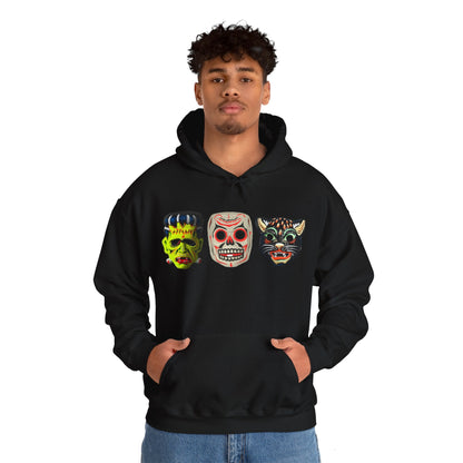 Hoodie - Frankenstein Halloween Mask 2 Sided Hoodie from Crypto Zoo Tees