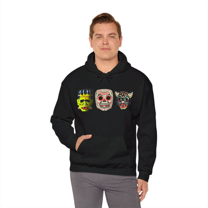 Hoodie - Frankenstein Halloween Mask 2 Sided Hoodie from Crypto Zoo Tees