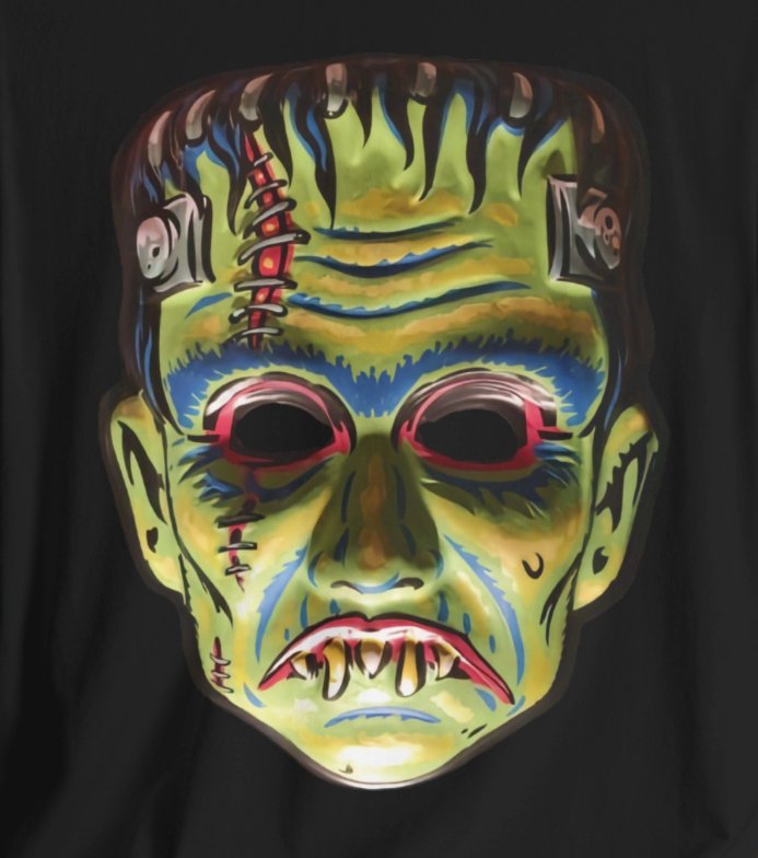 T-Shirt - Frankenstein Halloween Mask | Horror | Halloween | Bella + Canvas Unisex T-shirt from Crypto Zoo Tees