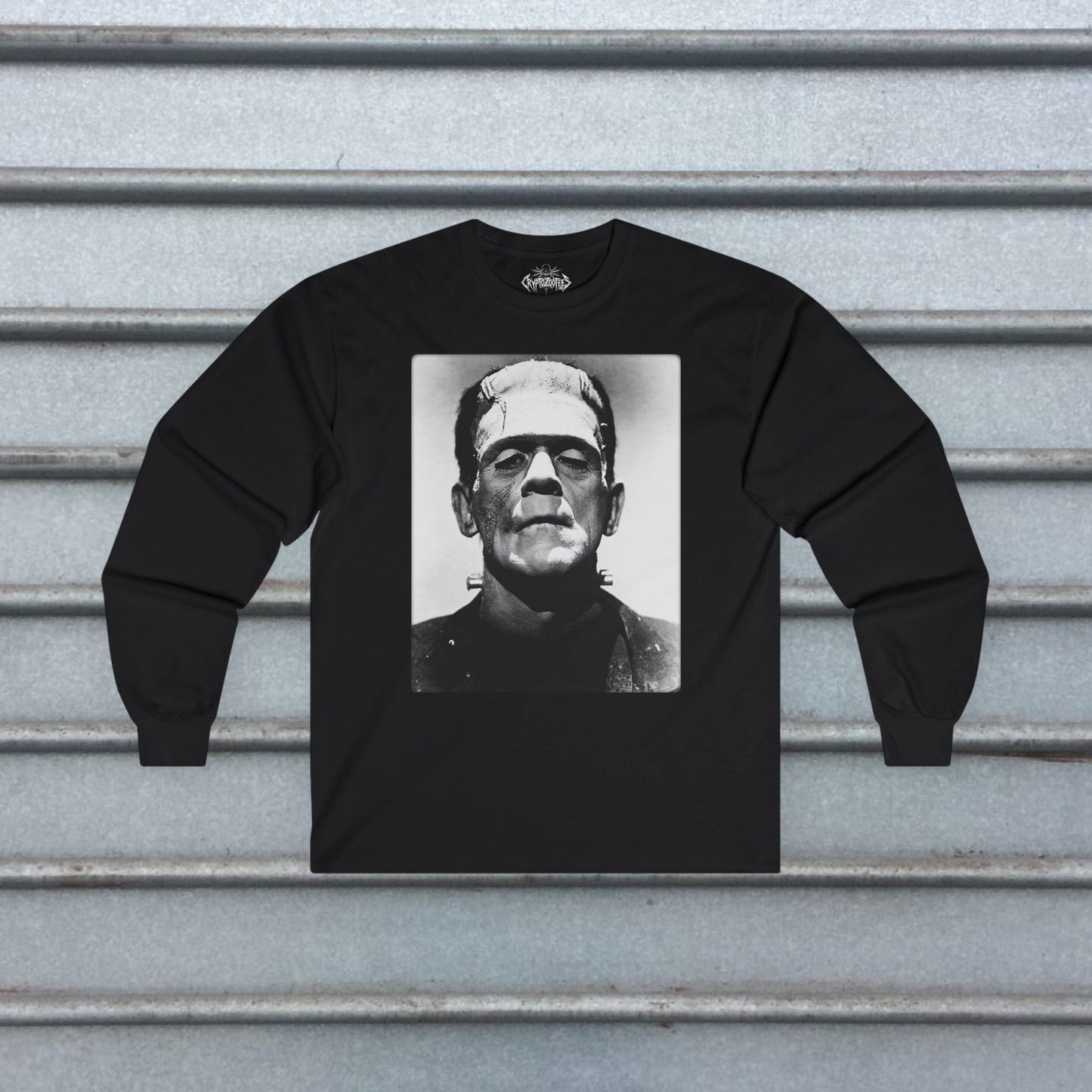 T-Shirt - Frankenstein Karloff Tee | Horror, Retro & Vintage | Unisex Shirt, Ladies Tee, Tank Top, Long Sleeve, Sweatshirt, Hoodie from Crypto Zoo Tees
