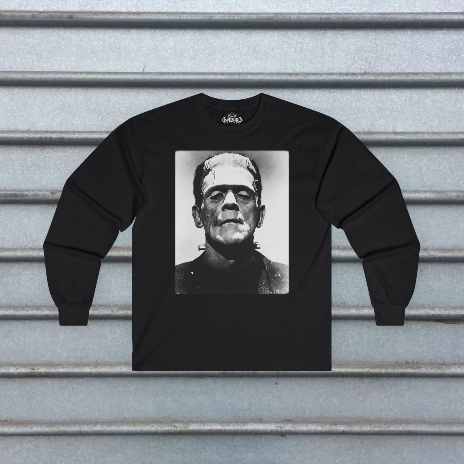 T-Shirt - Frankenstein Karloff Tee | Horror, Retro & Vintage | Unisex Shirt, Ladies Tee, Tank Top, Long Sleeve, Sweatshirt, Hoodie from Crypto Zoo Tees