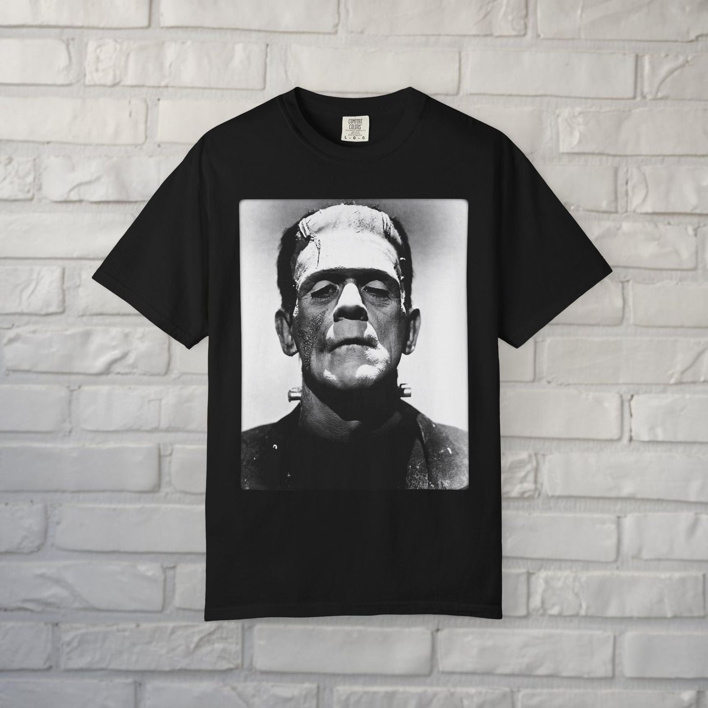 T-Shirt - Frankenstein Karloff Tee | Horror, Retro & Vintage | Unisex Shirt, Ladies Tee, Tank Top, Long Sleeve, Sweatshirt, Hoodie from Crypto Zoo Tees
