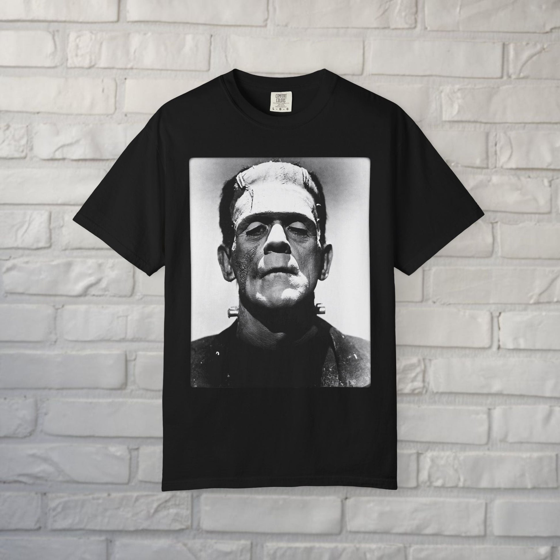 T-Shirt - Frankenstein Karloff Tee | Horror, Retro & Vintage | Unisex Shirt, Ladies Tee, Tank Top, Long Sleeve, Sweatshirt, Hoodie from Crypto Zoo Tees