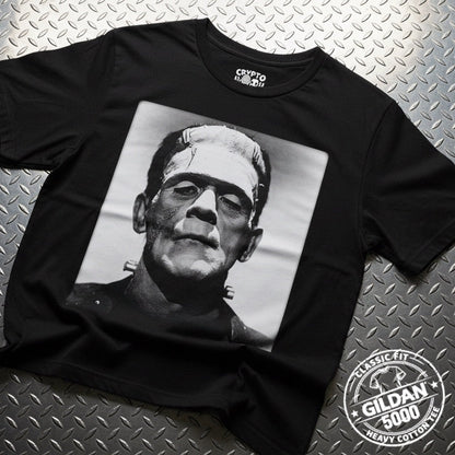 T-Shirt - Frankenstein Karloff Tee | Unisex Heavy Cotton - Gildan 5000 | Horror, Retro & Vintage | Goth/Gothic from Crypto Zoo Tees