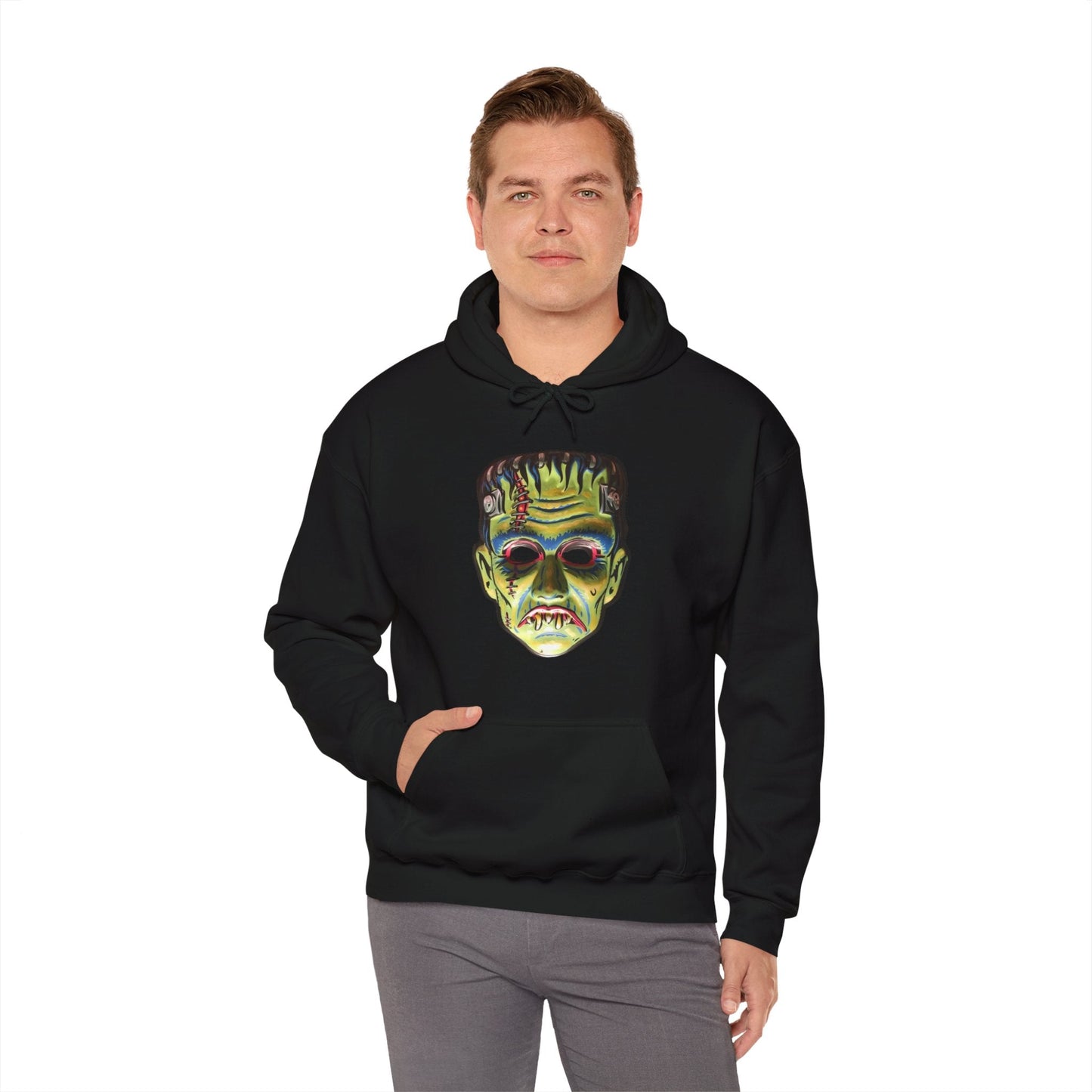 Hoodie - Frankenstein Mask Single Sided Hoodie from Crypto Zoo Tees