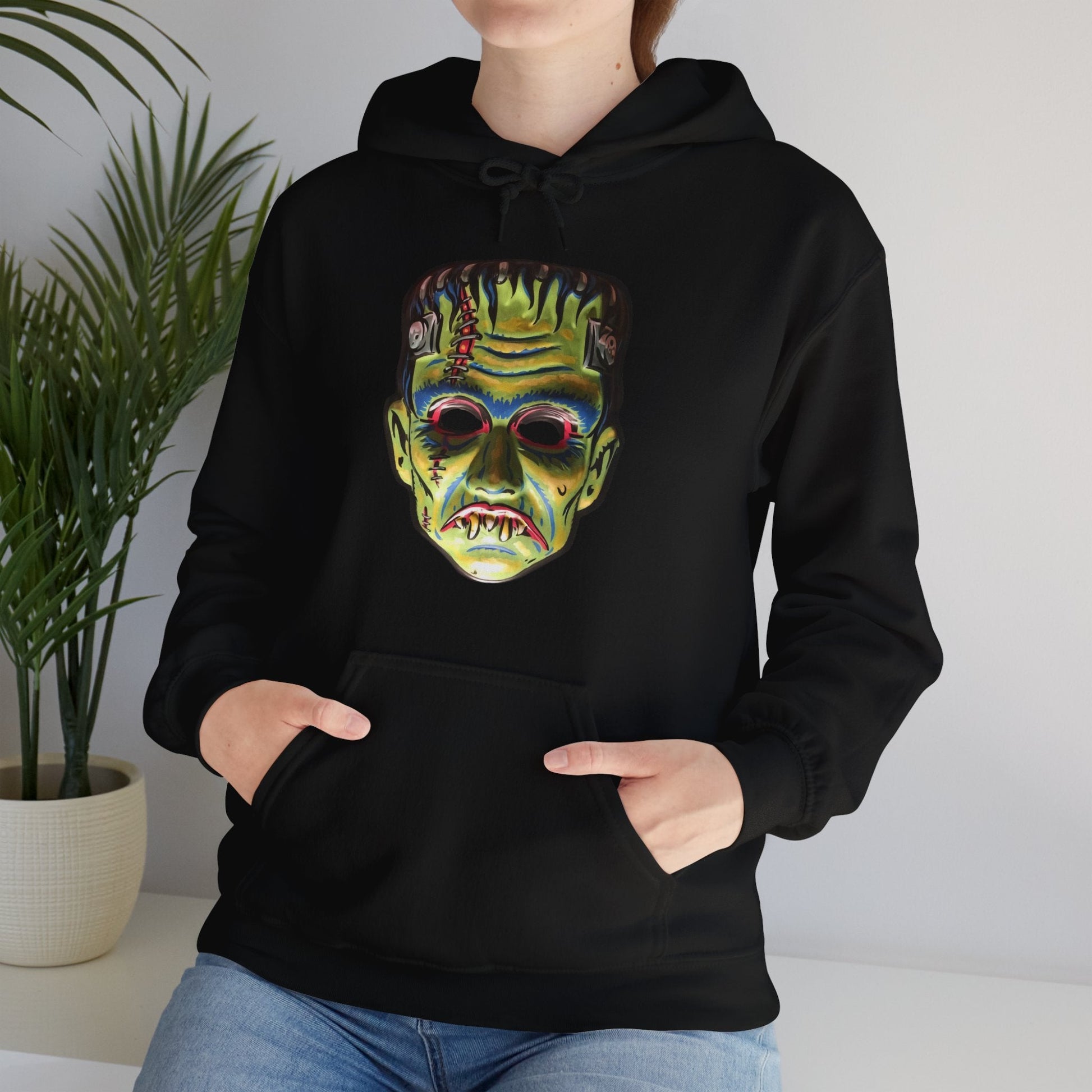 Hoodie - Frankenstein Mask Single Sided Hoodie from Crypto Zoo Tees