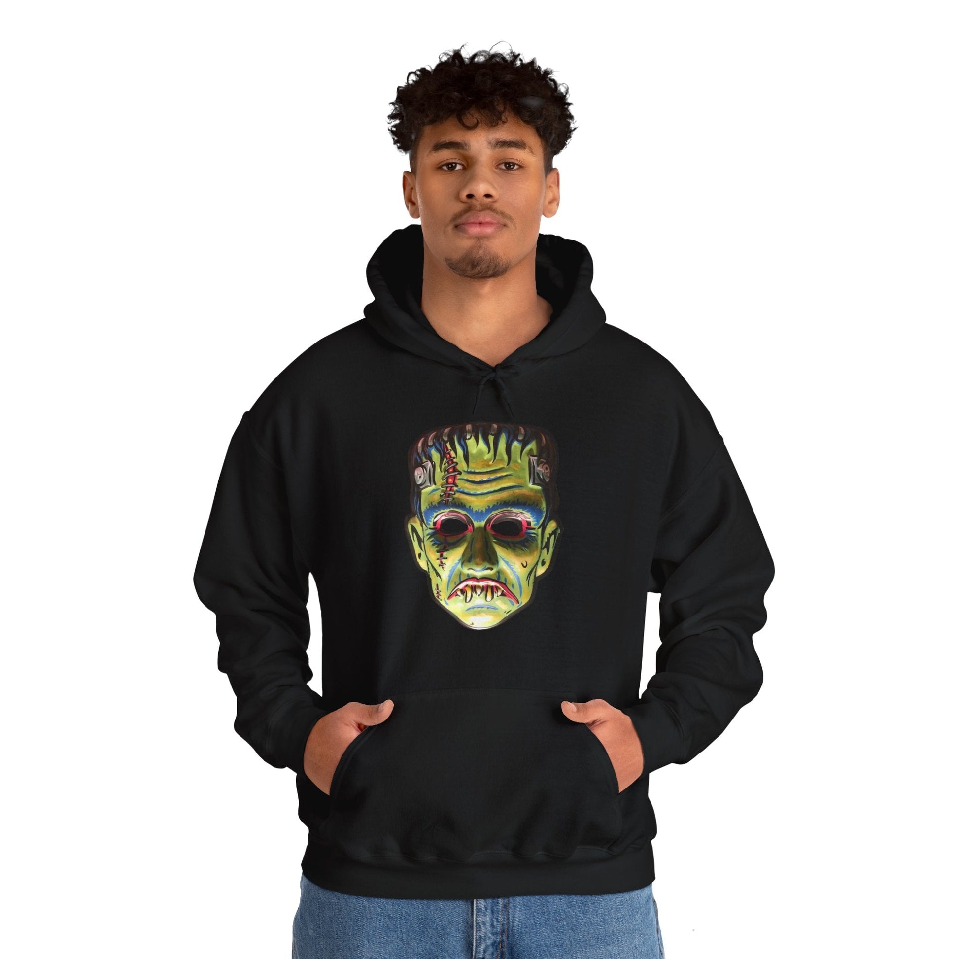 Hoodie - Frankenstein Mask Single Sided Hoodie from Crypto Zoo Tees