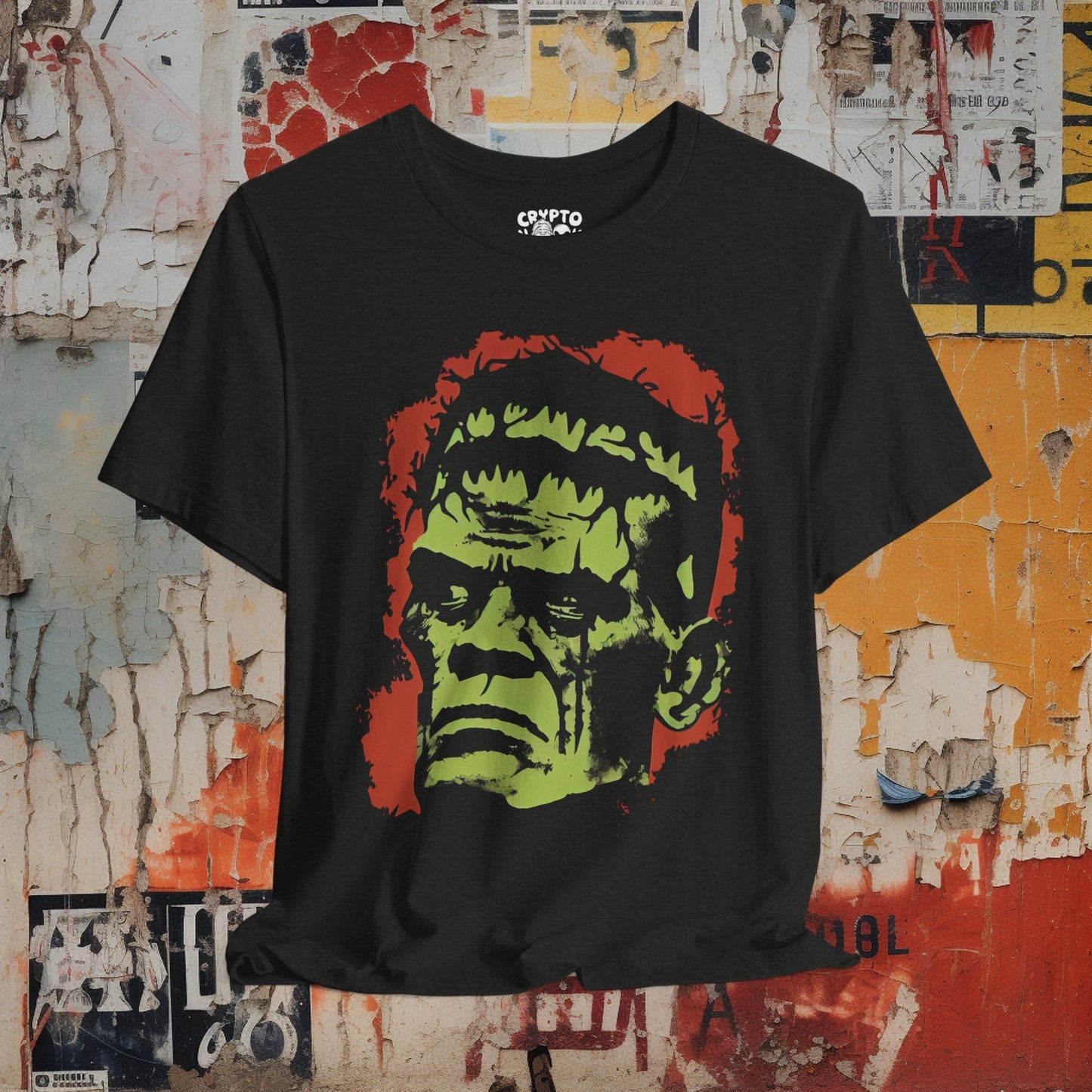 T - Shirt - Frankenstein Monster Illustration | Bella + Canvas Unisex T - shirt from Crypto Zoo Tees