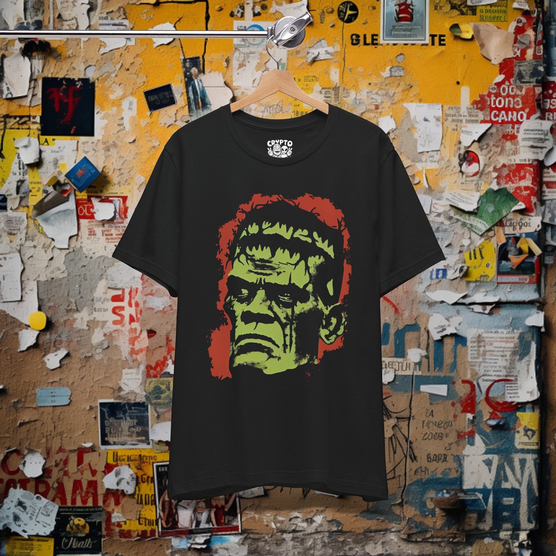 T - Shirt - Frankenstein Monster Illustration | Bella + Canvas Unisex T - shirt from Crypto Zoo Tees