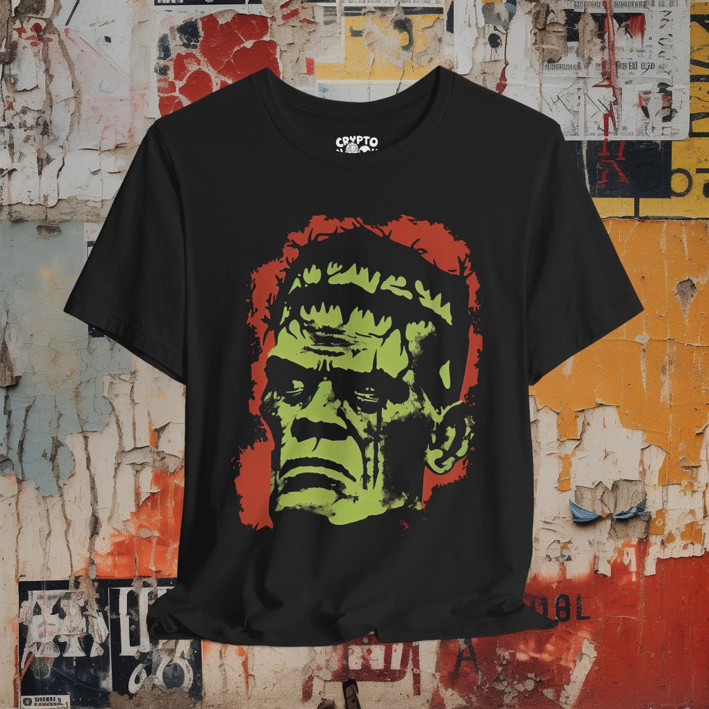 T - Shirt - Frankenstein Monster Illustration | Bella + Canvas Unisex T - shirt from Crypto Zoo Tees