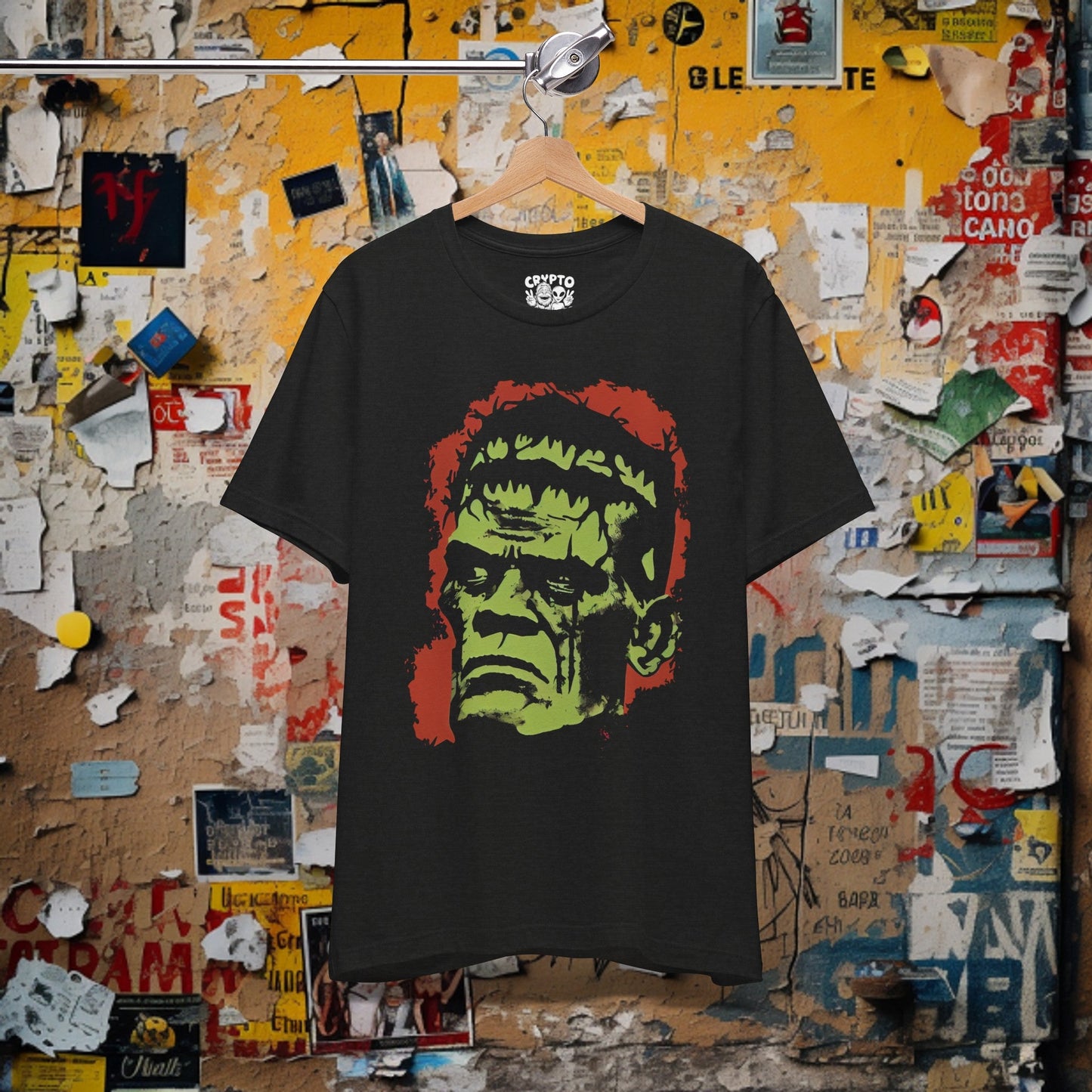 T - Shirt - Frankenstein Monster Illustration | Bella + Canvas Unisex T - shirt from Crypto Zoo Tees