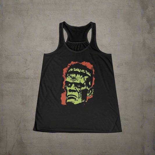 Tank Top - Frankenstein Monster Illustration | Ladies Racerback Tank Top from Crypto Zoo Tees