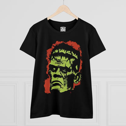 T - Shirt - Frankenstein Monster Illustration | Women's T - Shirt | Cotton Tee from Crypto Zoo Tees