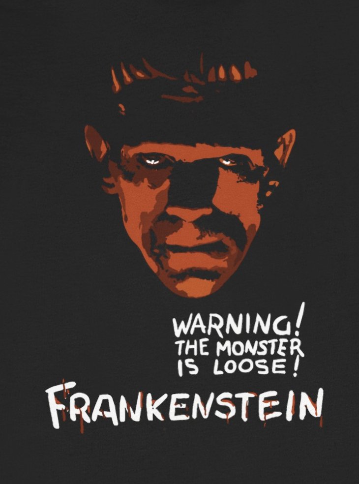 T-Shirt - Frankenstein The Monster is Loose Shirt: Soft Cotton T-shirt - Classic Horror Tee from Crypto Zoo Tees