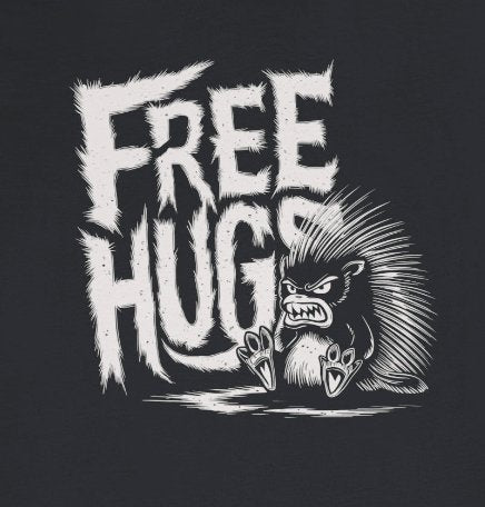 T-Shirt - Free Hugs Porcupine T-shirt - Dark Humor Tee - Soft Cotton T-shirt from Crypto Zoo Tees