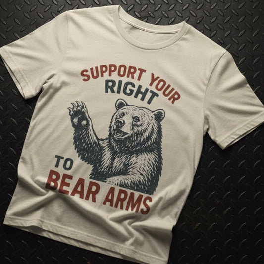 T-Shirt - Funny Bear Arms Shirt | Unisex Heavy Cotton - Gildan 5000 | Animals, Funny, Retro & Vintage | Punk from Crypto Zoo Tees