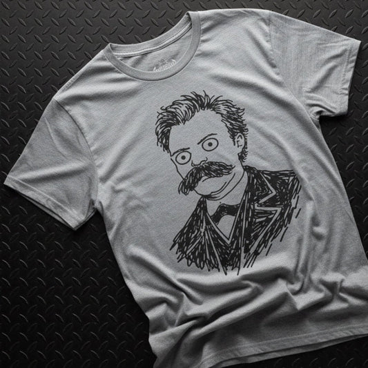 T-Shirt - Funny Nietzsche Shirt | Unisex Heavy Cotton - Gildan 5000 | Funny, Thinkers, Retro & Vintage | Punk from Crypto Zoo Tees